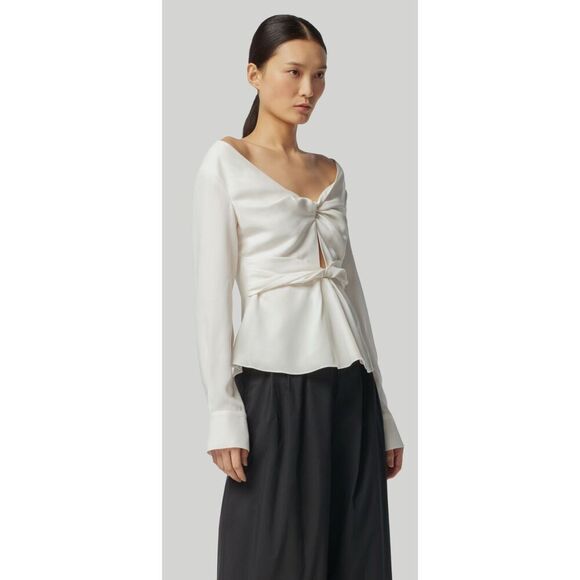 Altuzarra “PRASINI' Twist Detail TOP in White NWT Size 36/XS - Picture 3 of 10